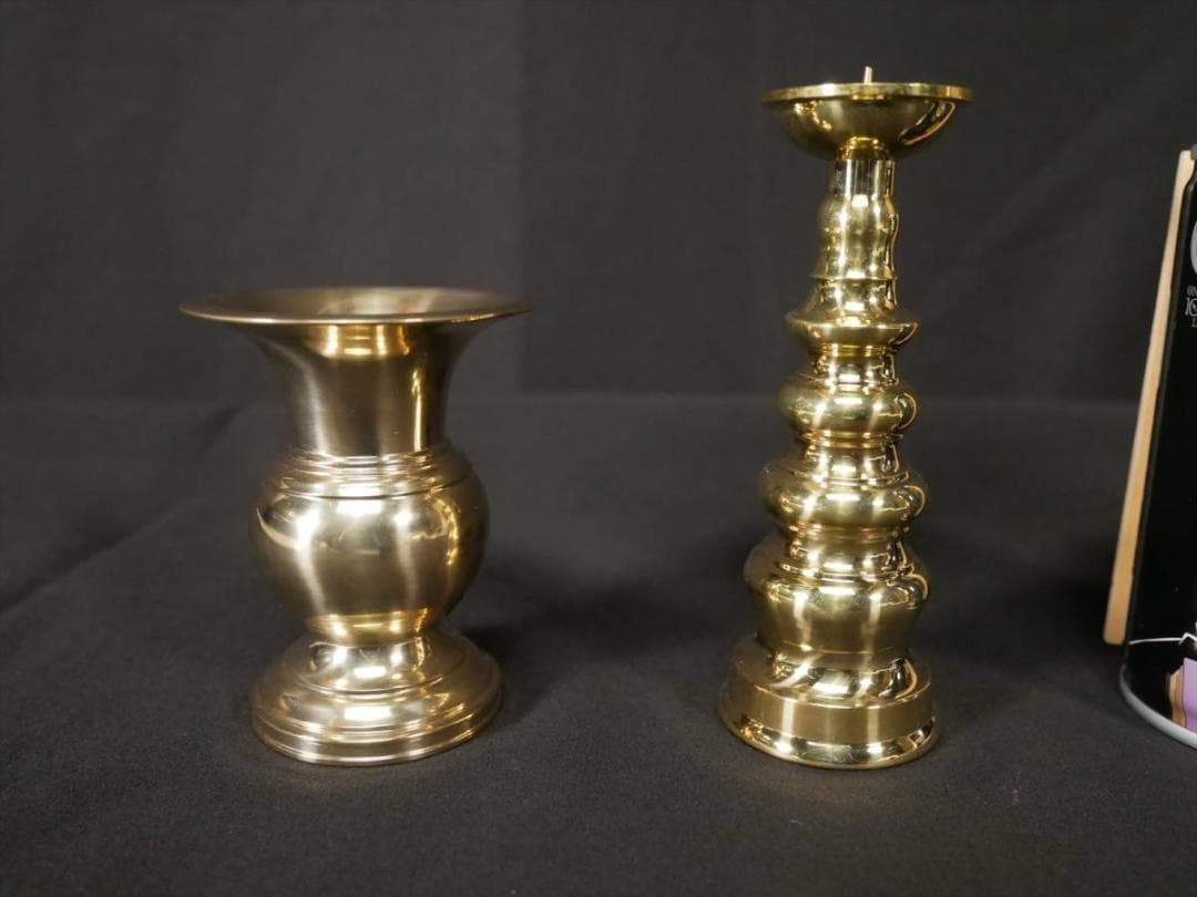 限定値下　長期保管品　二具足　火立て　花立　メンテナンス不要　3403