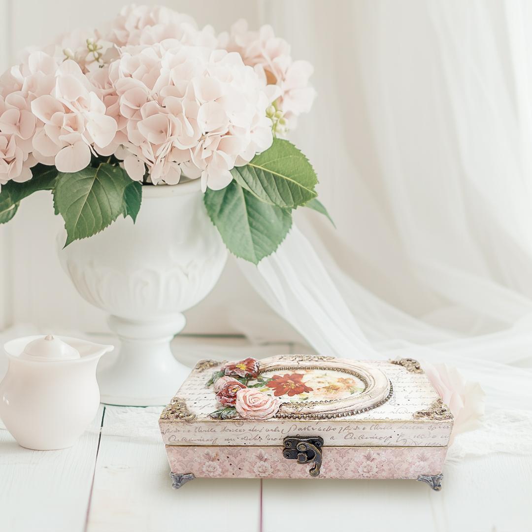 ロココ調ジュエリーボックス 【薔薇の宝石箱】 シャビーシック 小物入れ