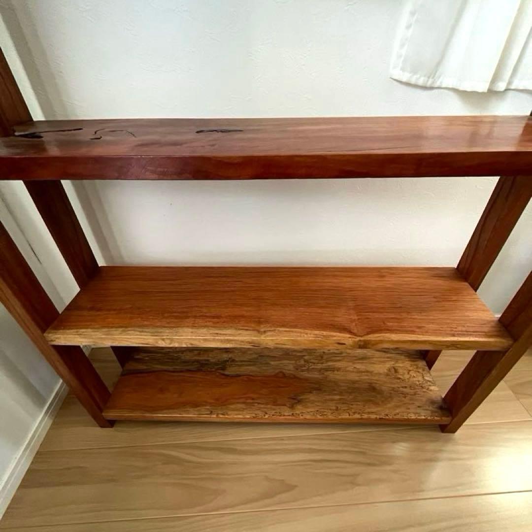 【最終値下げ】無垢材古家具古道具一枚板重硬オープンラック収納棚 オープンシェルフ