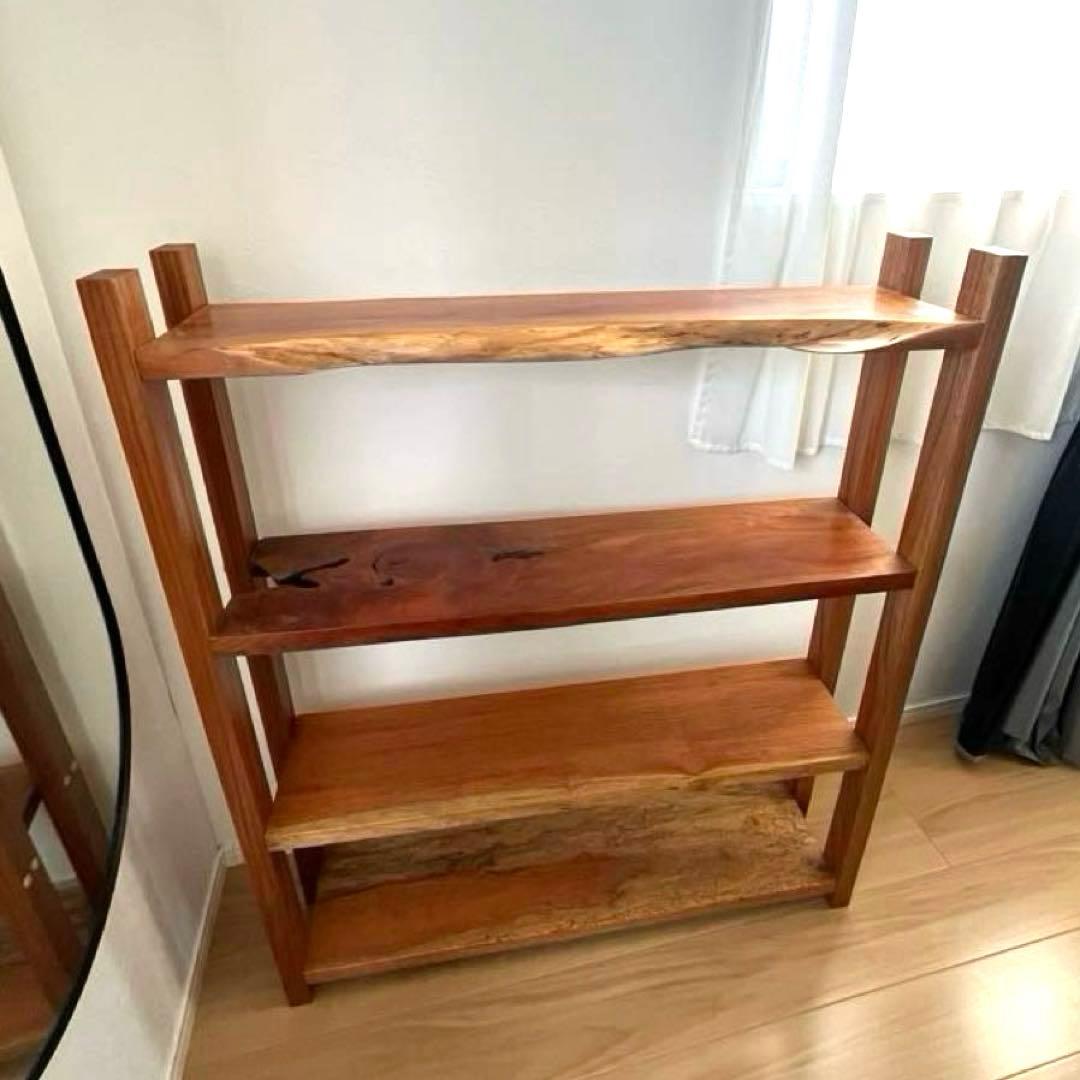 【最終値下げ】無垢材古家具古道具一枚板重硬オープンラック収納棚 オープンシェルフ