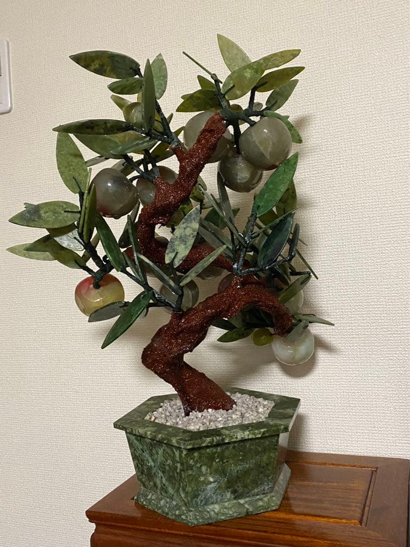 中国美術 天然石 玉石 桃 盆景 置物 古玩 年代物