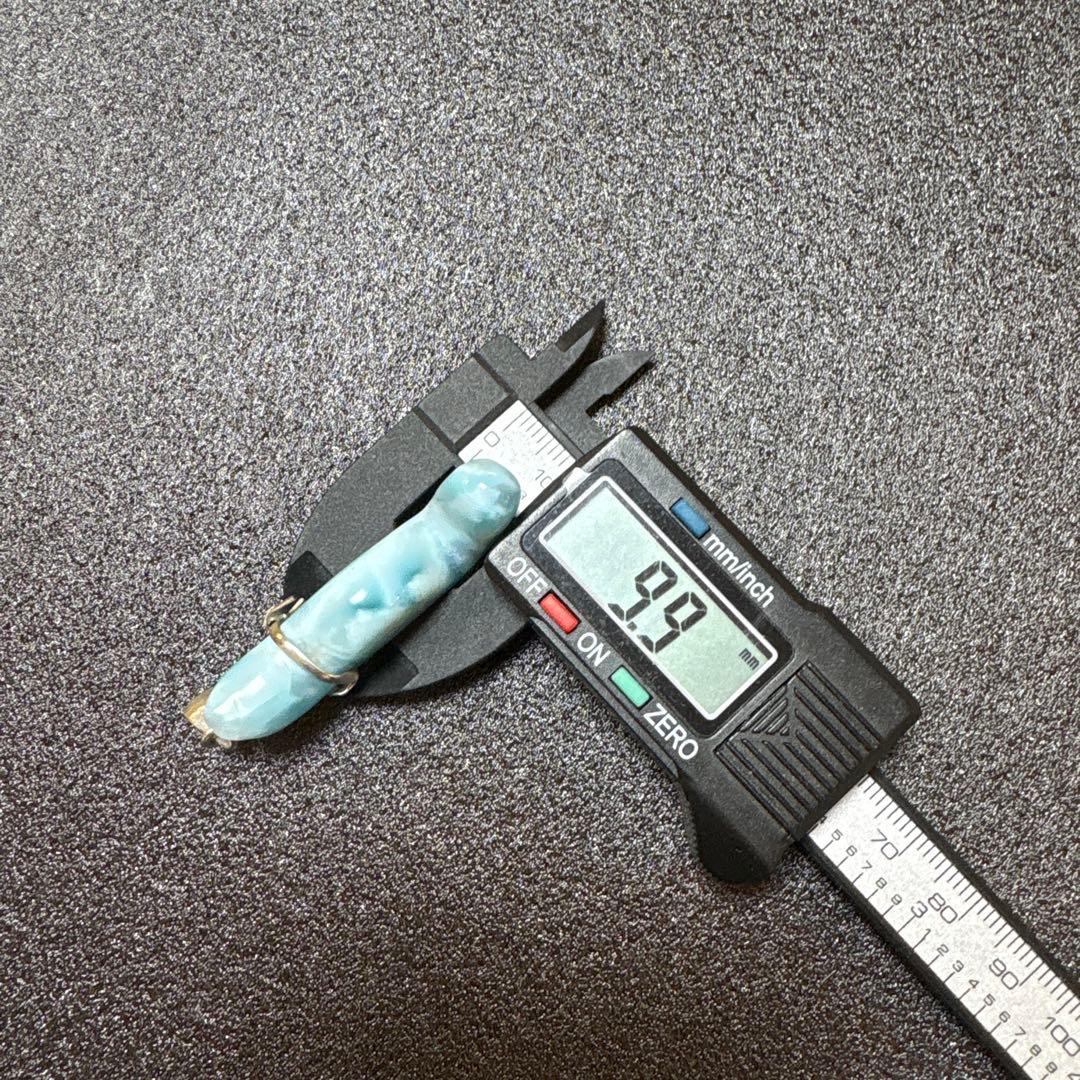 綺麗な猫ちゃんラリマー　高品質天然石　ペンダントトップ