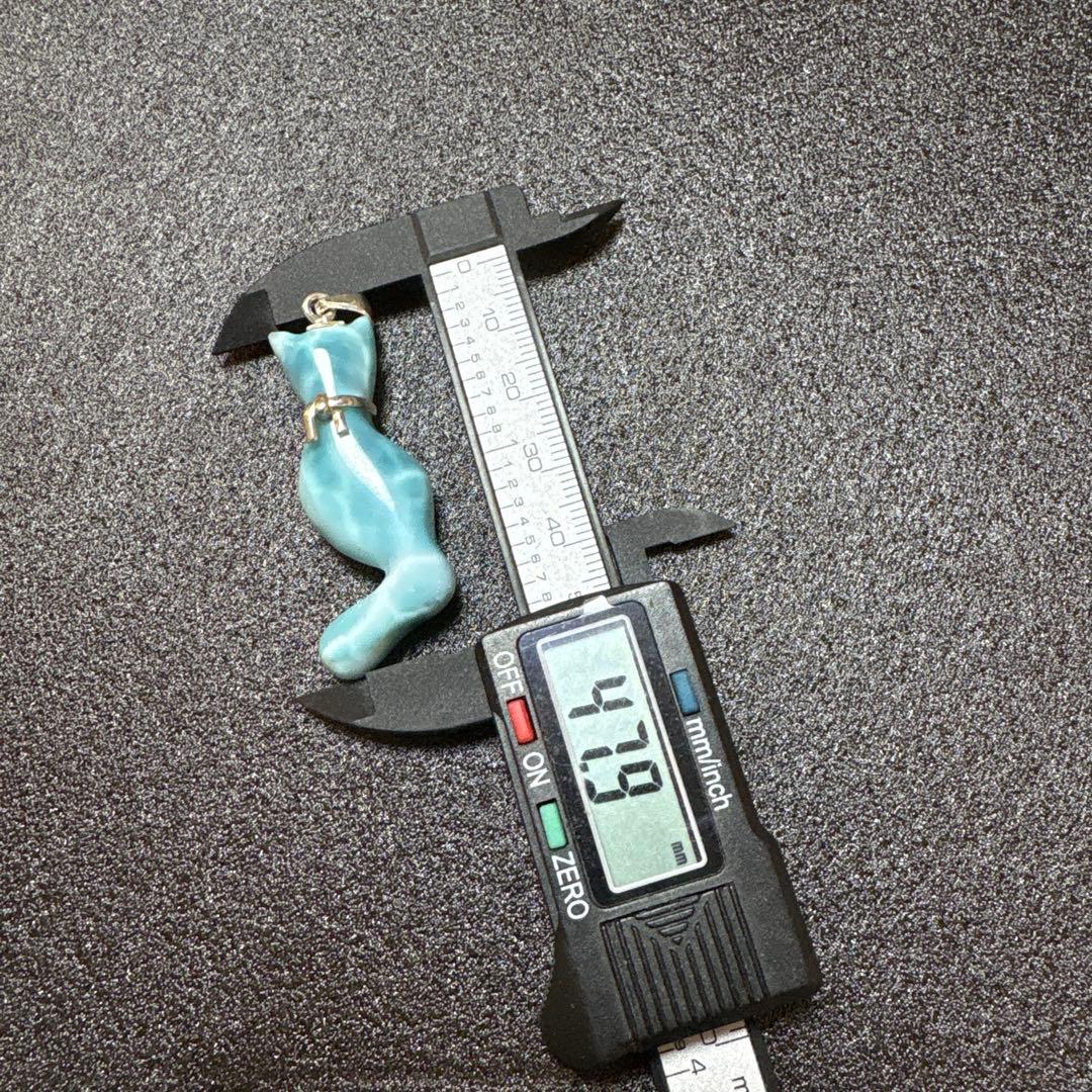 綺麗な猫ちゃんラリマー　高品質天然石　ペンダントトップ