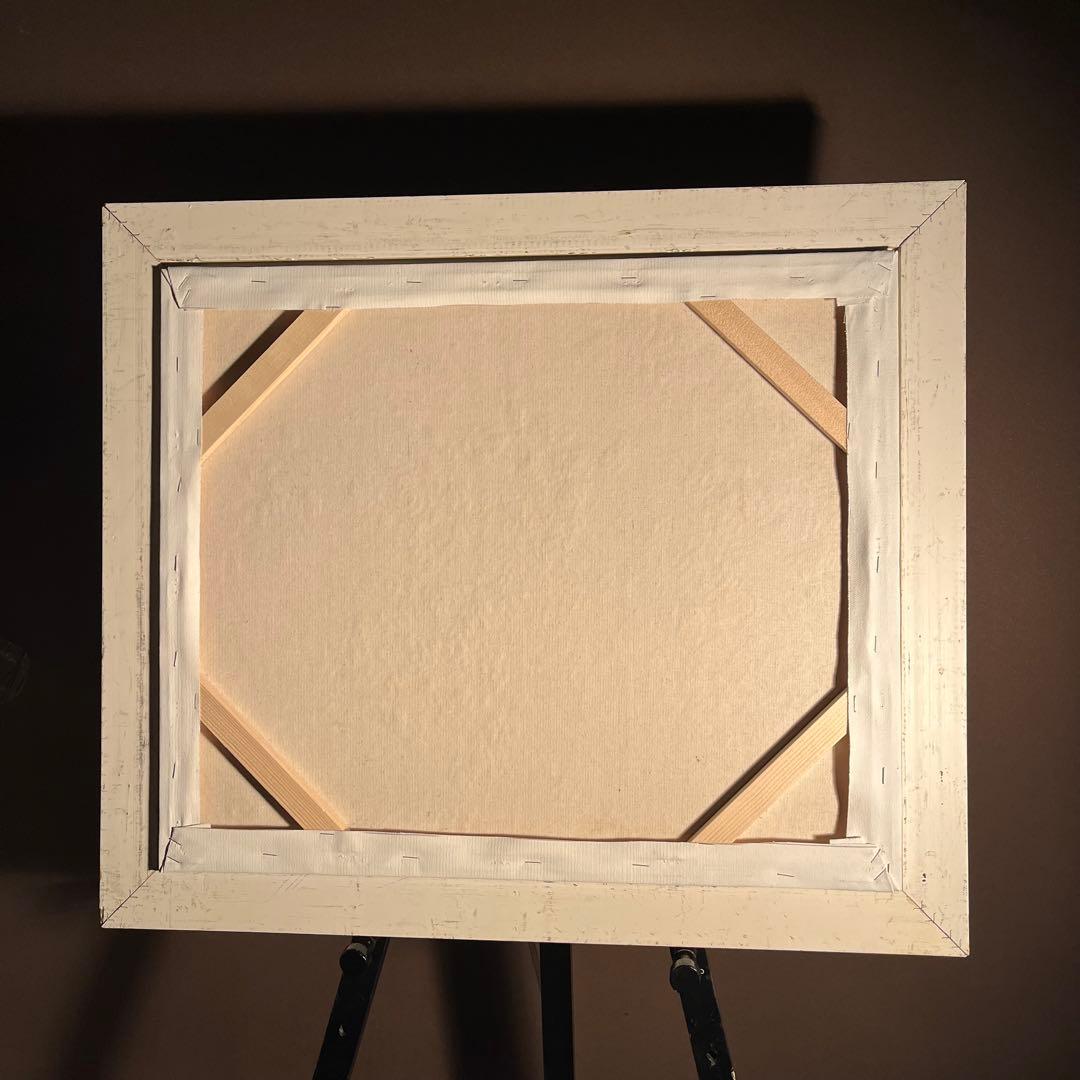 ★秀作★ 手書き油絵 ゴッホ 花瓶のアイリス 肉筆絵画 額付 インテリア 油彩画