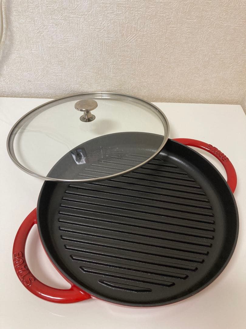 staub ストウブ スチーム&グリル チェリー 26cm ガラス蓋付き