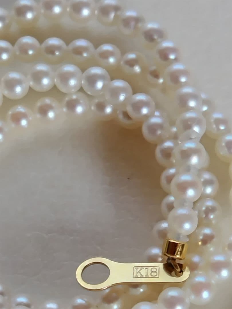 K18 アコヤ真珠ベビーパールネックレス 極小