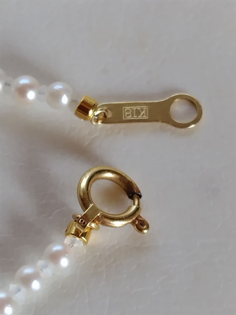 K18 アコヤ真珠ベビーパールネックレス 極小