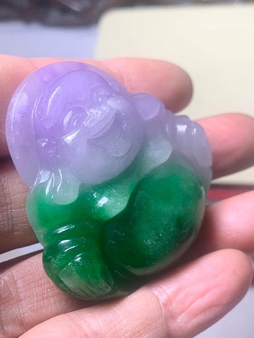 美品 ミャンマー翡翠トップ　大布袋様