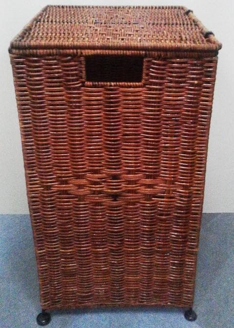 アンティーク 籐バスケット ふた付き 籐ボックス 籐かご