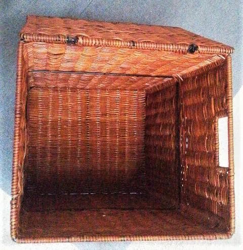 アンティーク 籐バスケット ふた付き 籐ボックス 籐かご