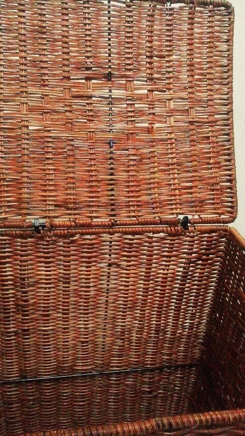 アンティーク 籐バスケット ふた付き 籐ボックス 籐かご