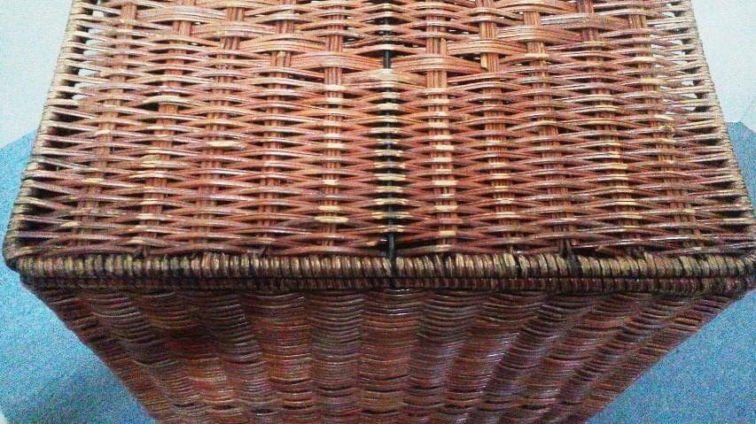 アンティーク 籐バスケット ふた付き 籐ボックス 籐かご