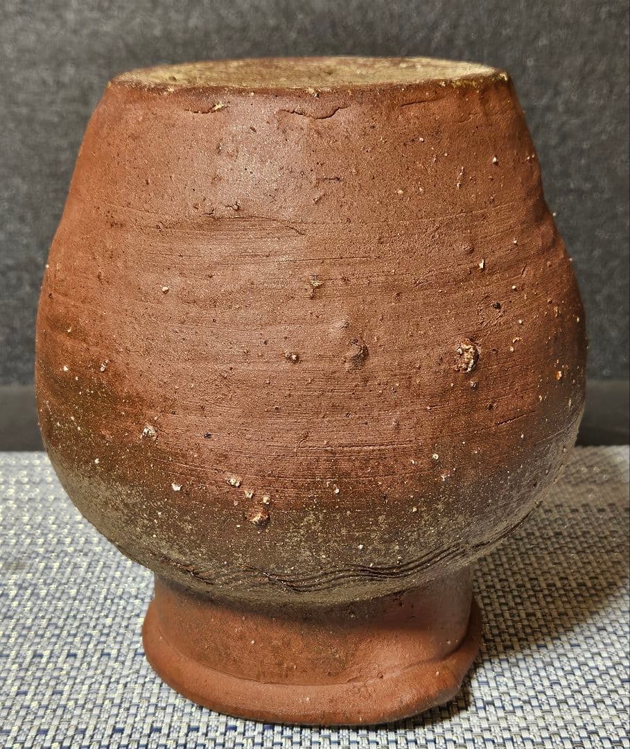 【時代古作品❗】明治時代頃　古備前　波状文様　片口壺　花入れ　花生け　茶道具