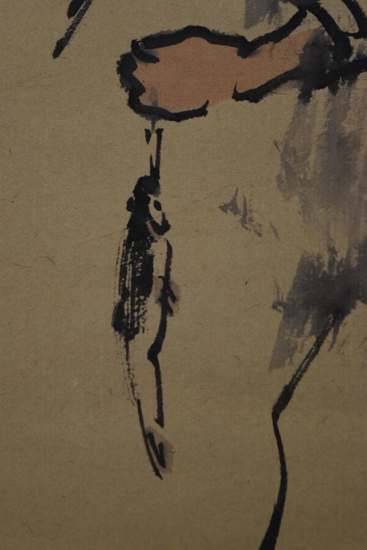 【真作】橋本関雪/漁夫画賛/掛軸/名家伝来/AA-10