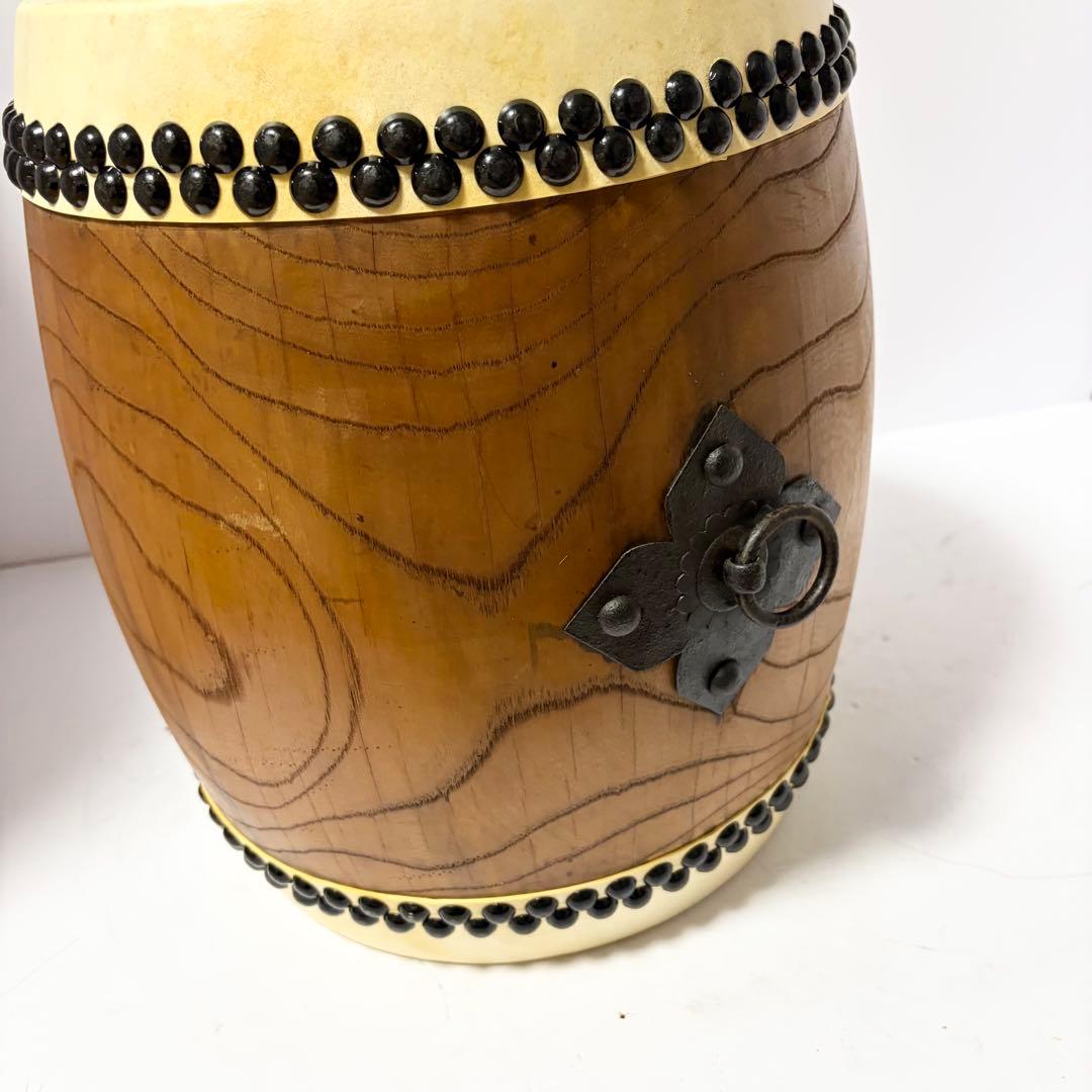 和太鼓 1尺1寸（面33cm）長胴太鼓 ケヤキ塗り くりぬき胴