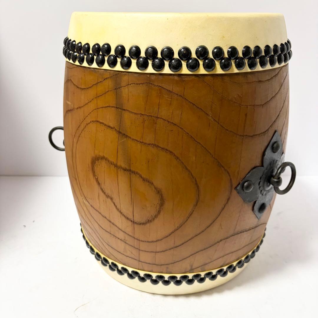 和太鼓 1尺1寸（面33cm）長胴太鼓 ケヤキ塗り くりぬき胴