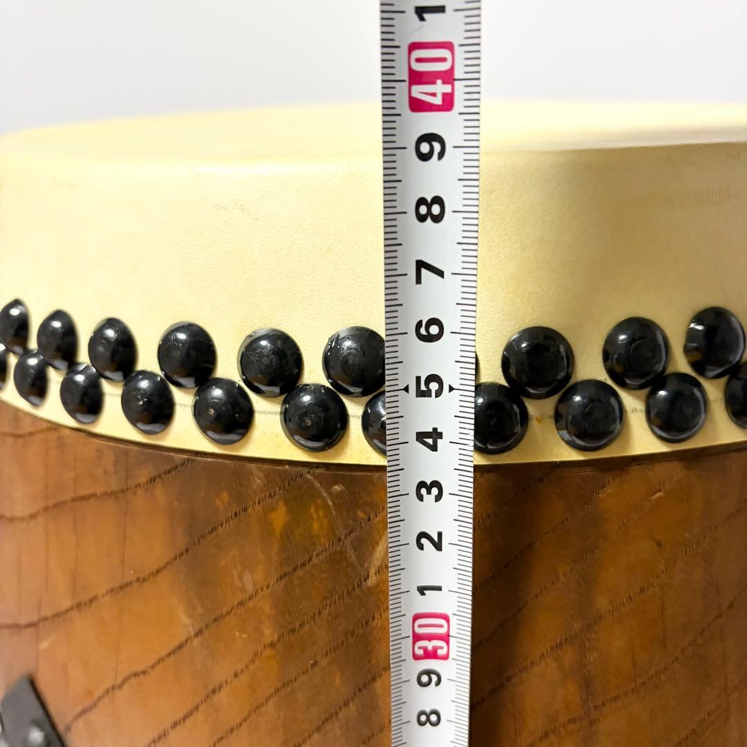 和太鼓 1尺1寸（面33cm）長胴太鼓 ケヤキ塗り くりぬき胴