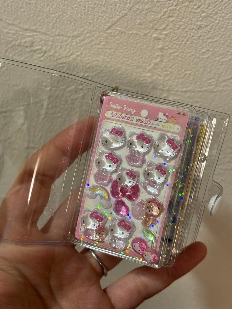 【ハンドメイド】ミニシール帳　サンリオ　ボンボンドロップmini チャーム2個付
