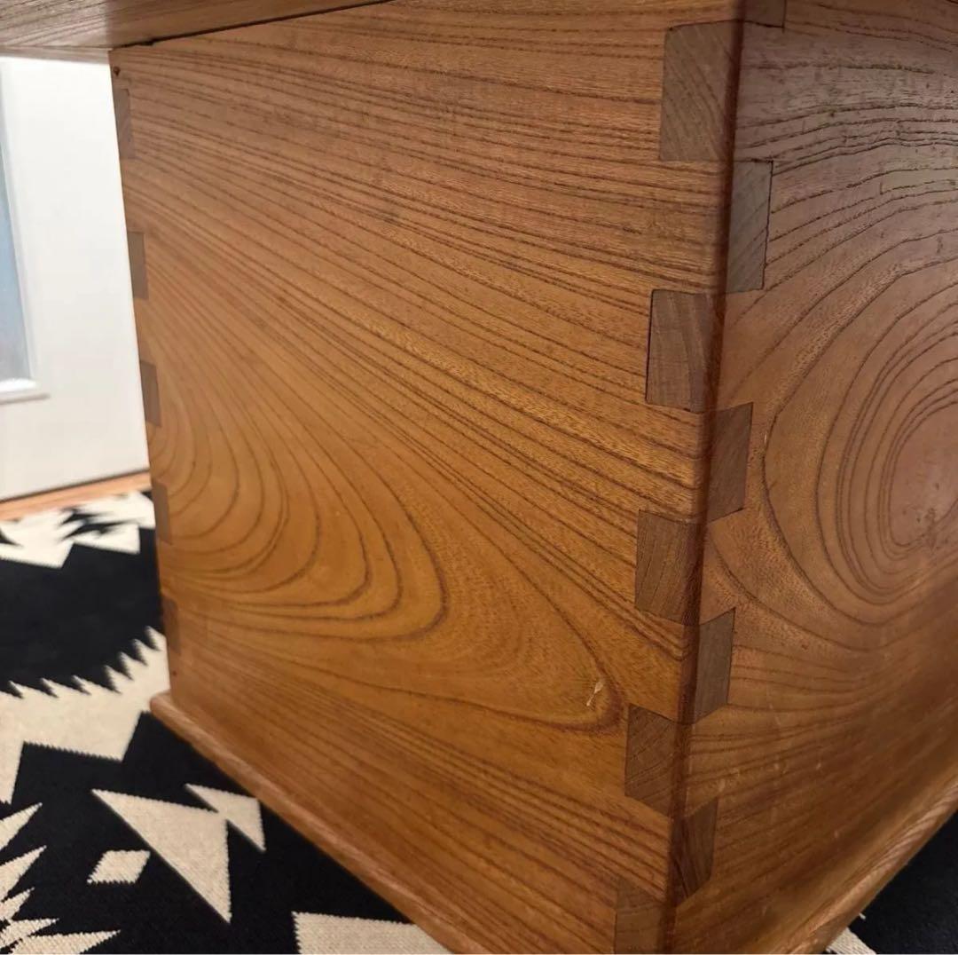 昭和レトロ　関西火鉢　長火鉢 銅製コンロ＆酒燗器　付き 古民家家具 天然木 無垢