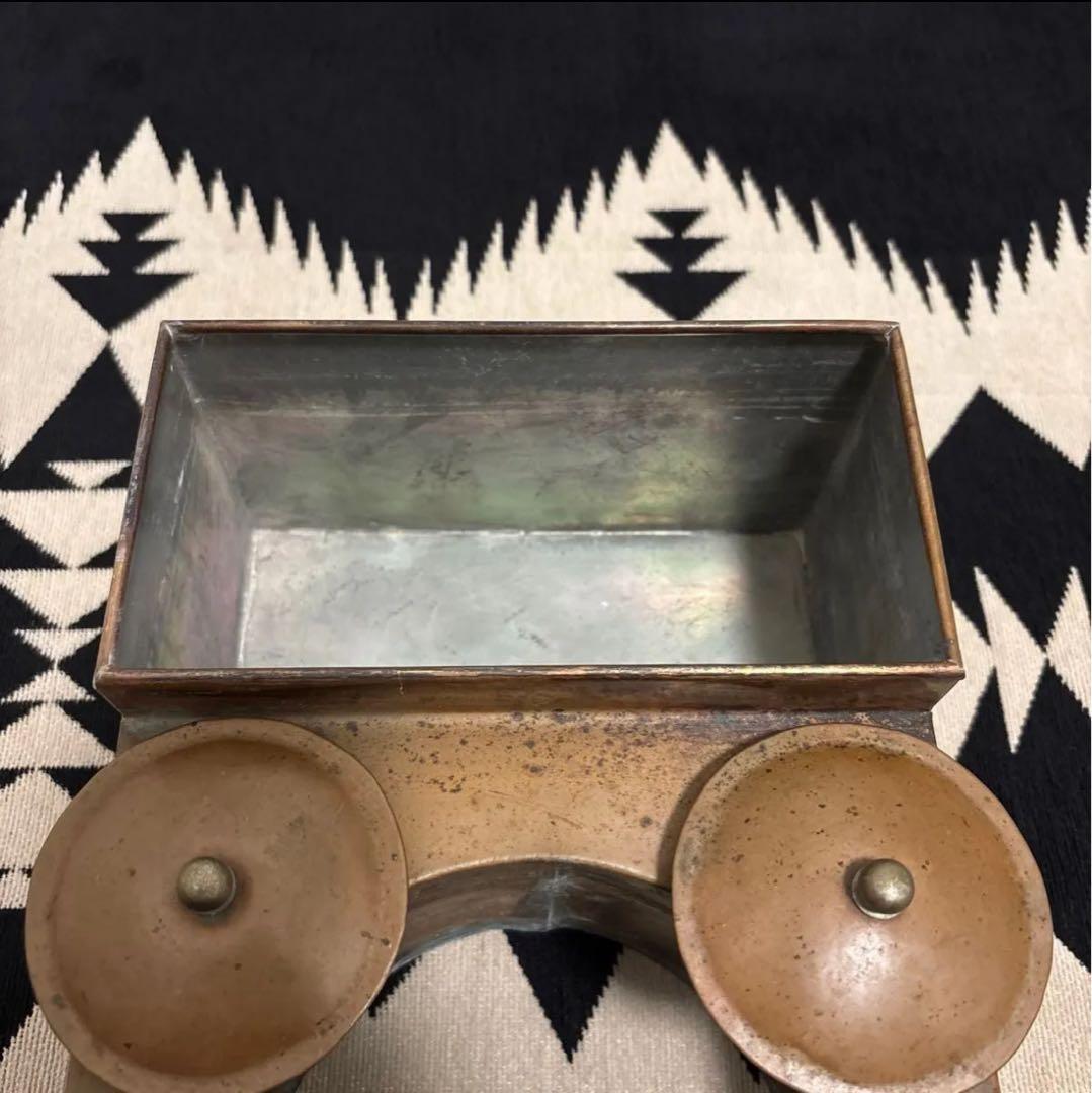 昭和レトロ　関西火鉢　長火鉢 銅製コンロ＆酒燗器　付き 古民家家具 天然木 無垢