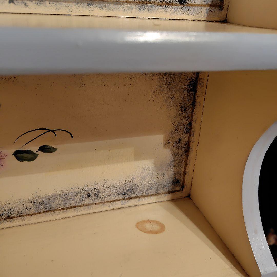 カントリー雑貨　トールペイント　花柄木製シェルフ