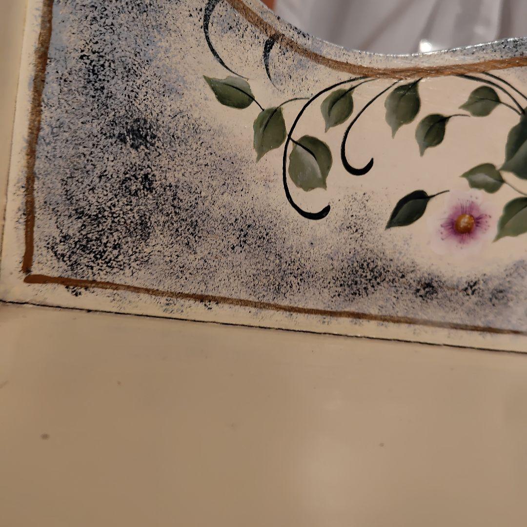 カントリー雑貨　トールペイント　花柄木製シェルフ