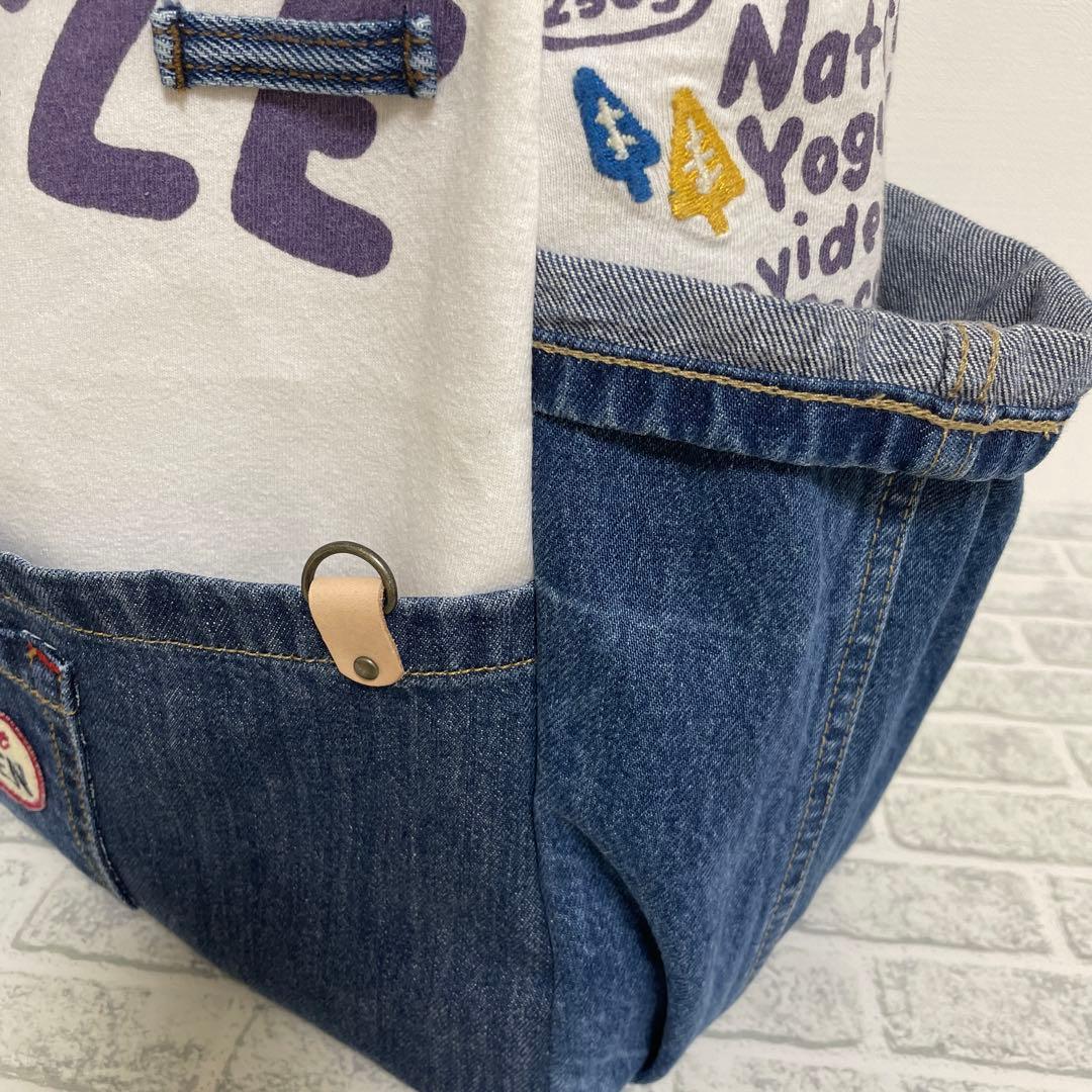 No.795 デニムリメイク☆トートバッグ♡特大サイズ