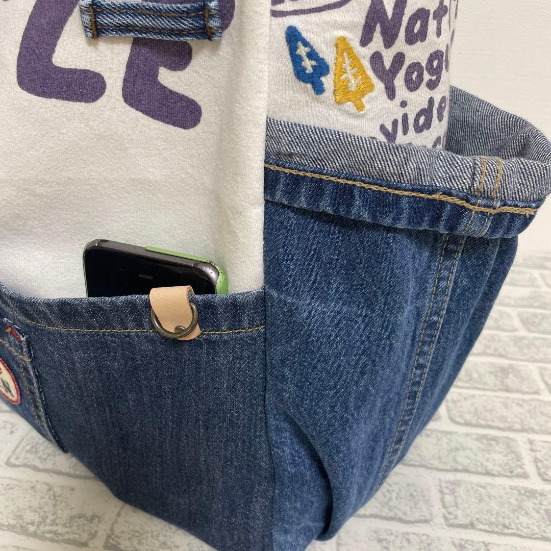 No.795 デニムリメイク☆トートバッグ♡特大サイズ