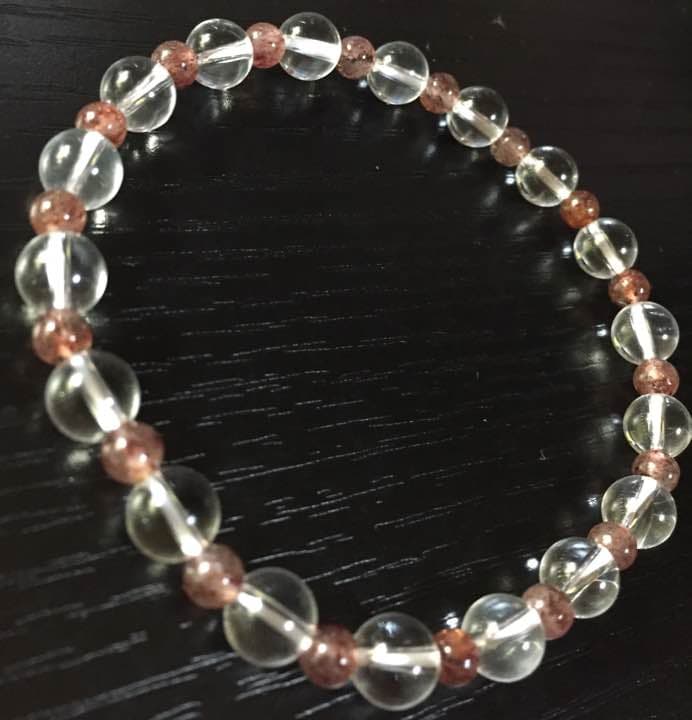 祈祷済 高品質クォーツ&ストロベリークォーツ ブレスレット ① ※占い鑑定無し