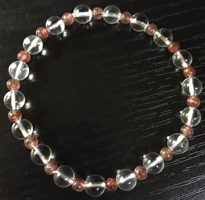 祈祷済 高品質クォーツ&ストロベリークォーツ ブレスレット ① ※占い鑑定無し