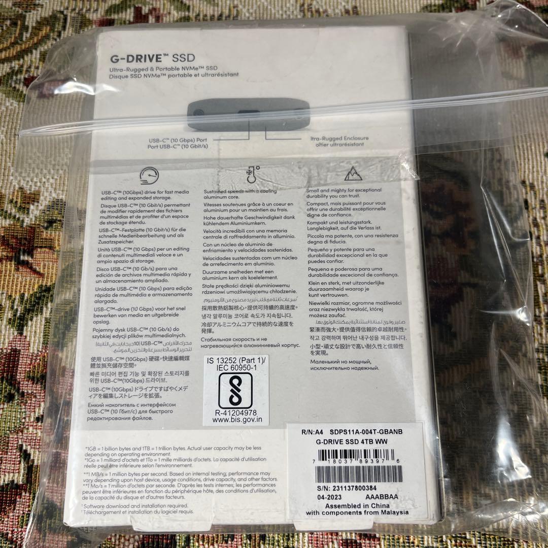 外付けハードディスク・ドライブ SanDisk G-DRIVE SSD 4TB