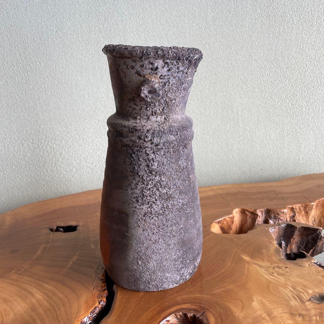 備前焼 花瓶 高さ24.5cm作家物 生活雑貨 陶芸