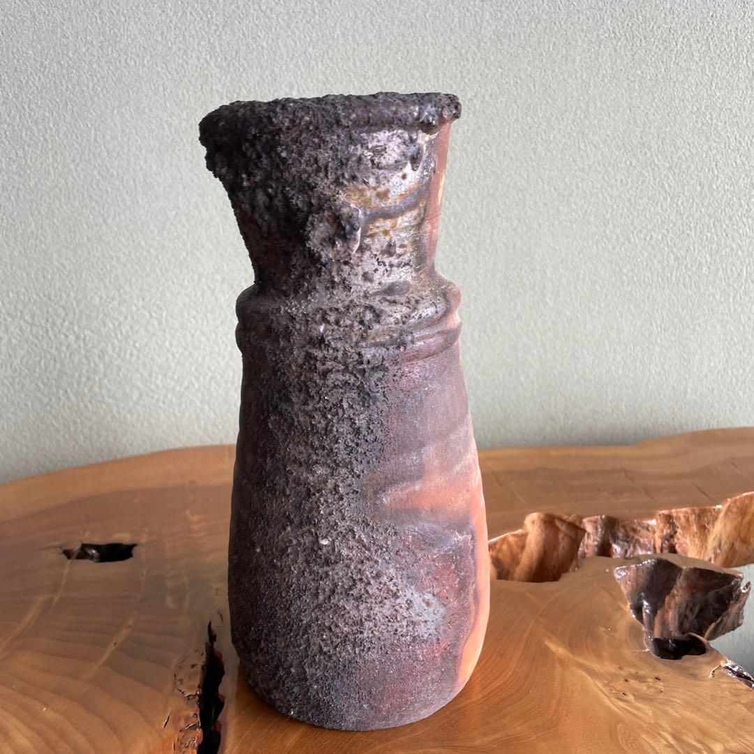 備前焼 花瓶 高さ24.5cm作家物 生活雑貨 陶芸