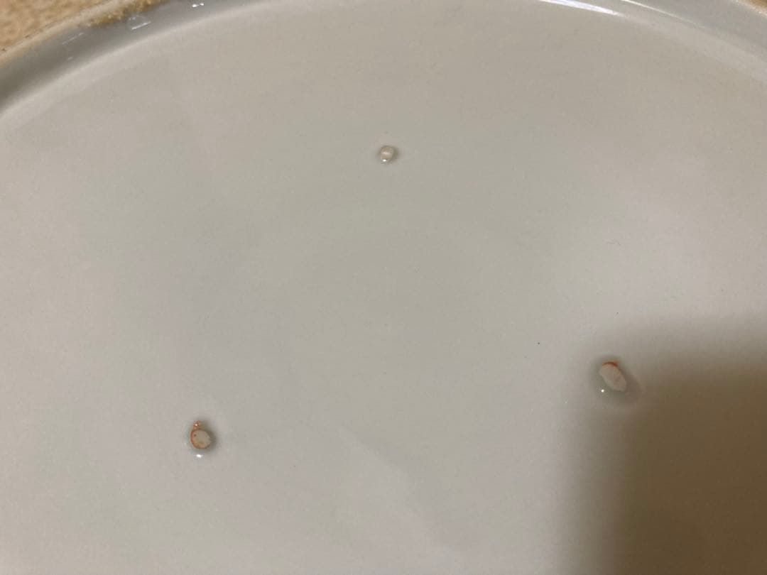 骨董／青白い風景画の皿 ／約40 cm