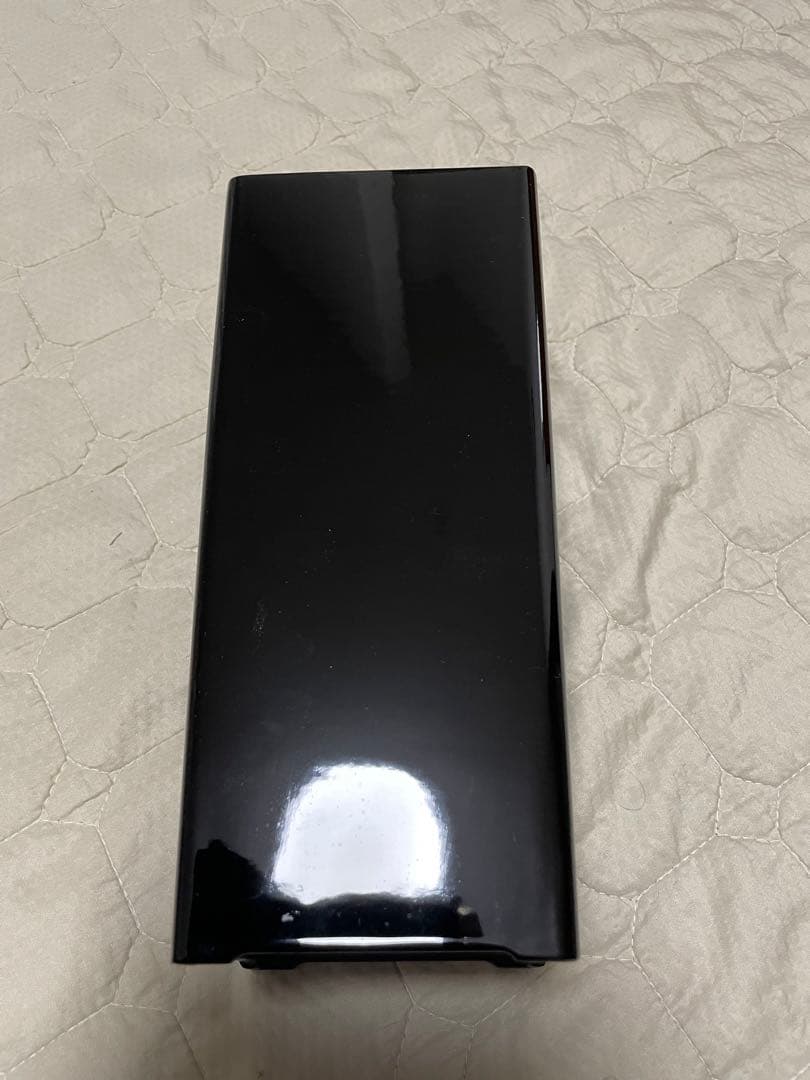 漆塗 蒔絵 花入　義光 作 角花器 黒漆 蔦文様 箱付未使用 高さ約27.5cm