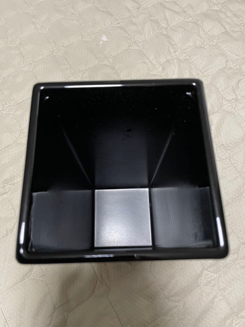 漆塗 蒔絵 花入　義光 作 角花器 黒漆 蔦文様 箱付未使用 高さ約27.5cm