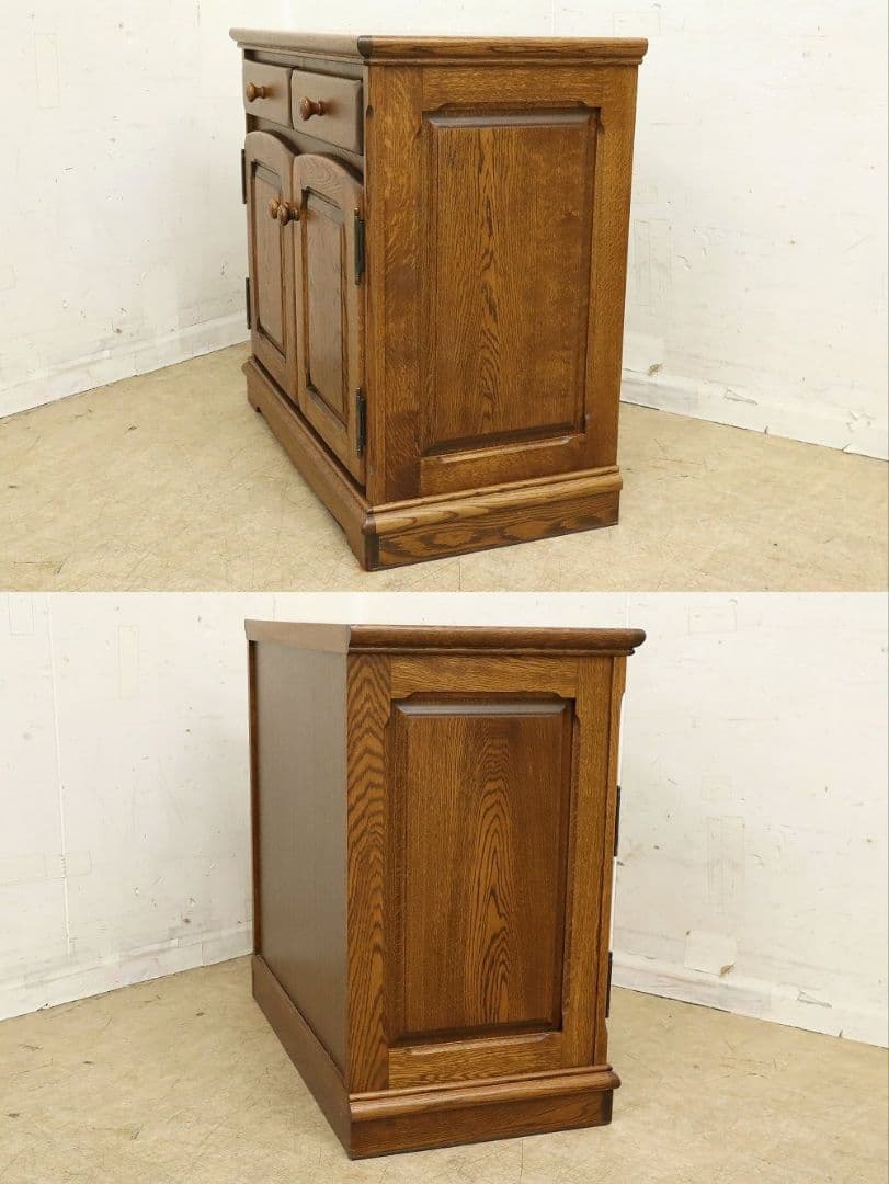 IDC大塚家具【起立木工・メッペル】サイドボード 84型・収納棚・ナラ材オーク材