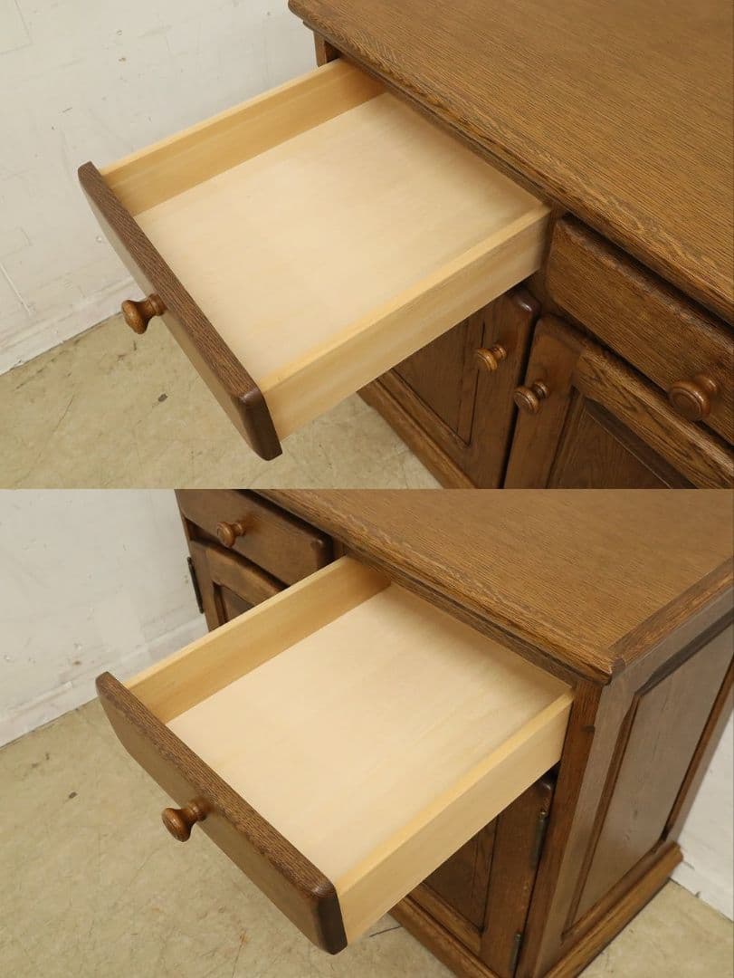 IDC大塚家具【起立木工・メッペル】サイドボード 84型・収納棚・ナラ材オーク材