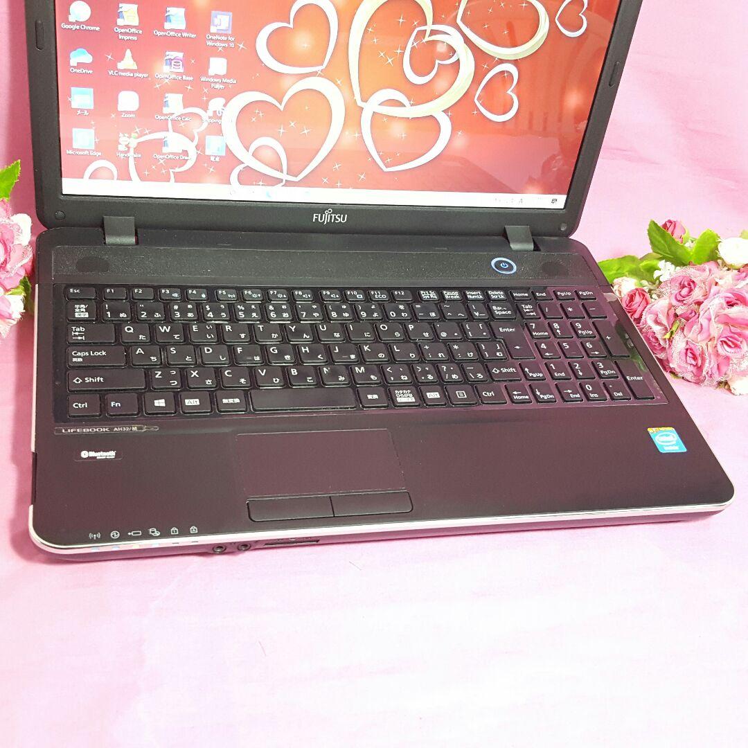 富士通❇Win10❇大容量500G❇高速メモリ4G❇Webカメラ❇Office①