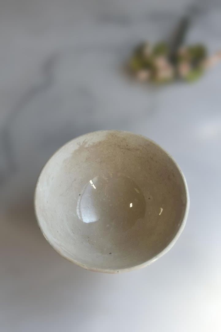 フランスアンティーク　赤い実の可愛いカフェオレボウル　面取り