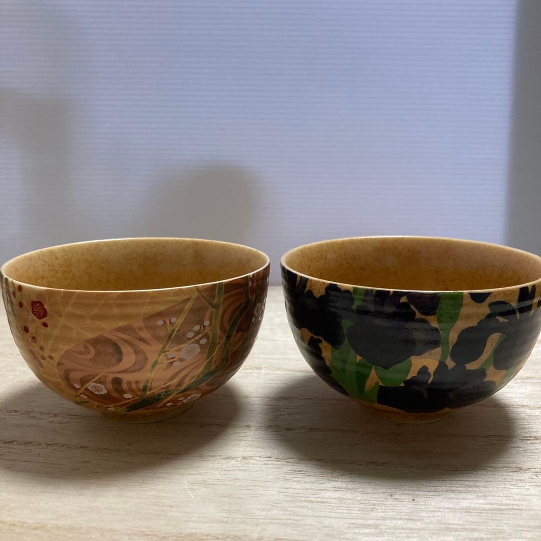 A-壁 湯呑 茶道具 5客セット 四季 草花 文様 陶器 和食器 茶器 汲出し