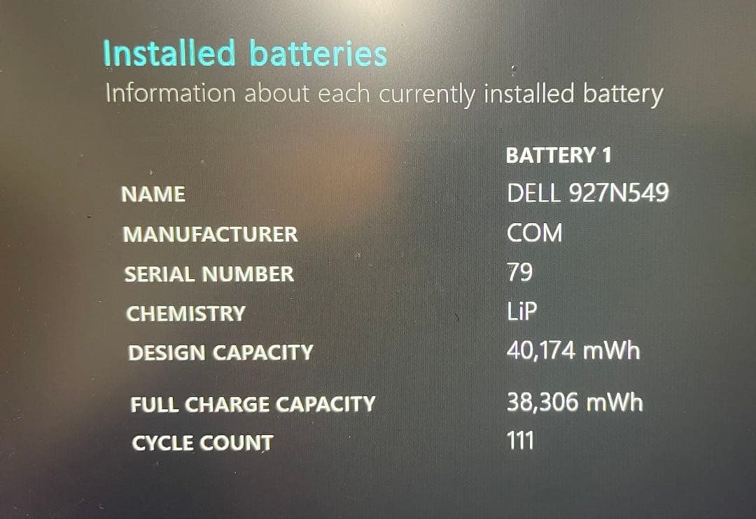 Dell Inspiron 14 5440 バッテリー最大容量 約95%