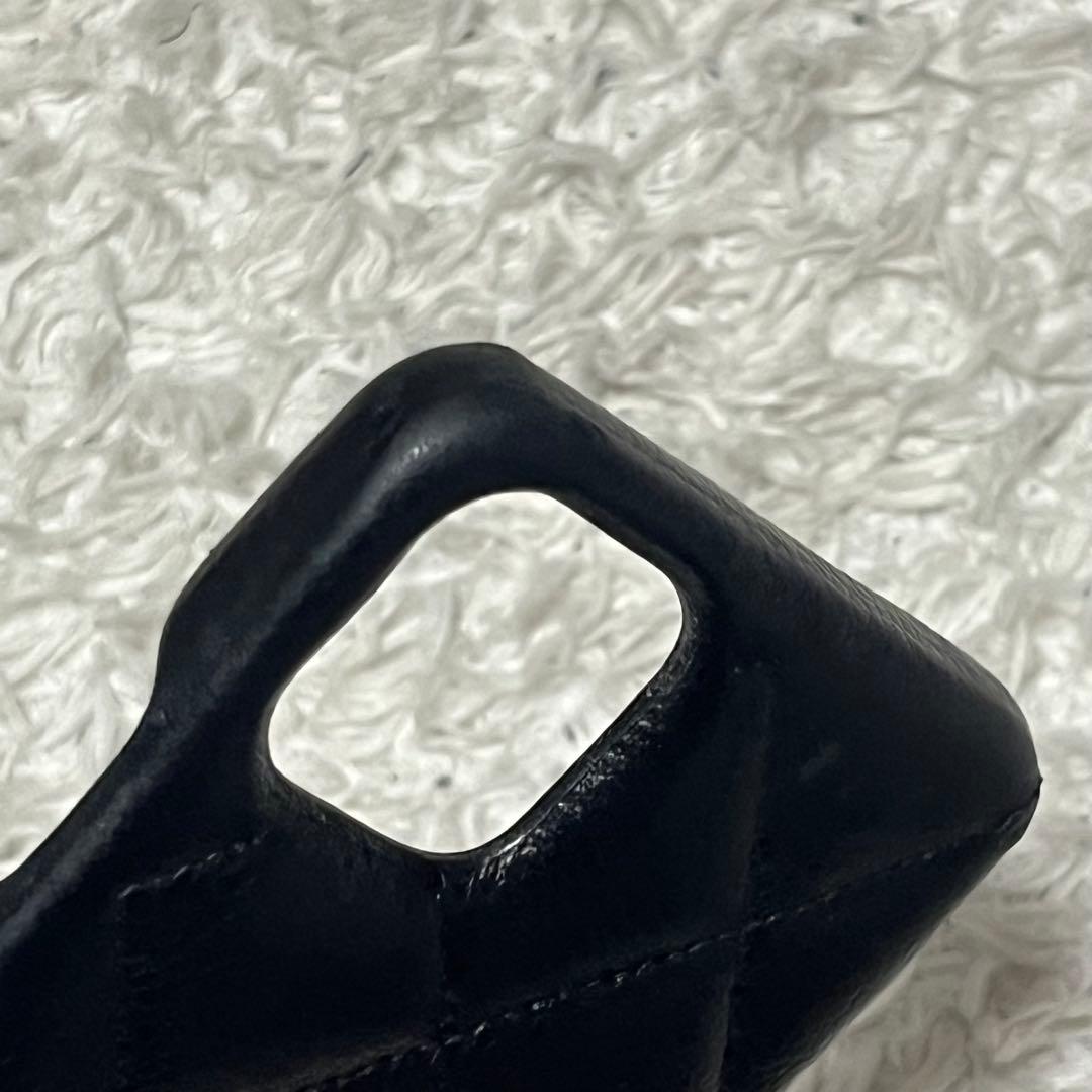 状態良好✨CHANEL iPhone 11 ケース　キャビアスキン 黒　ココ