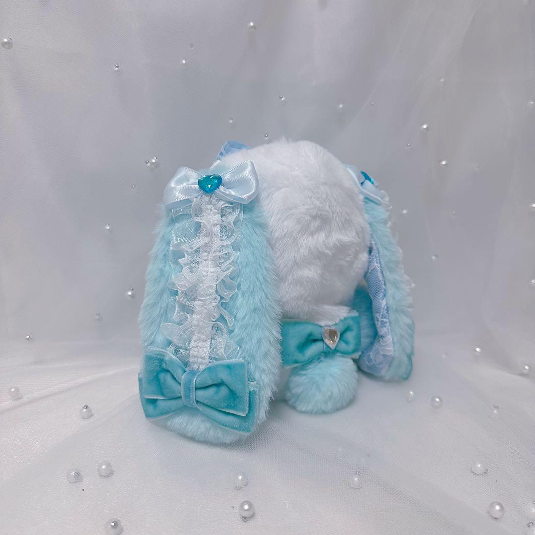 ぬい服 10~13cm おすわり うさぎ ブルー