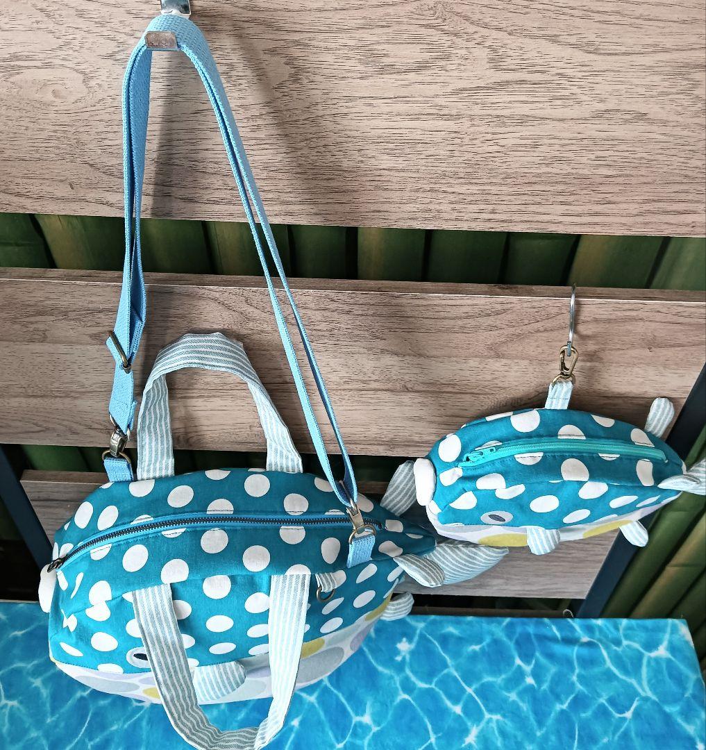 ふぐ　ショルダーバッグ　ポーチ　ハンドメイド　河豚