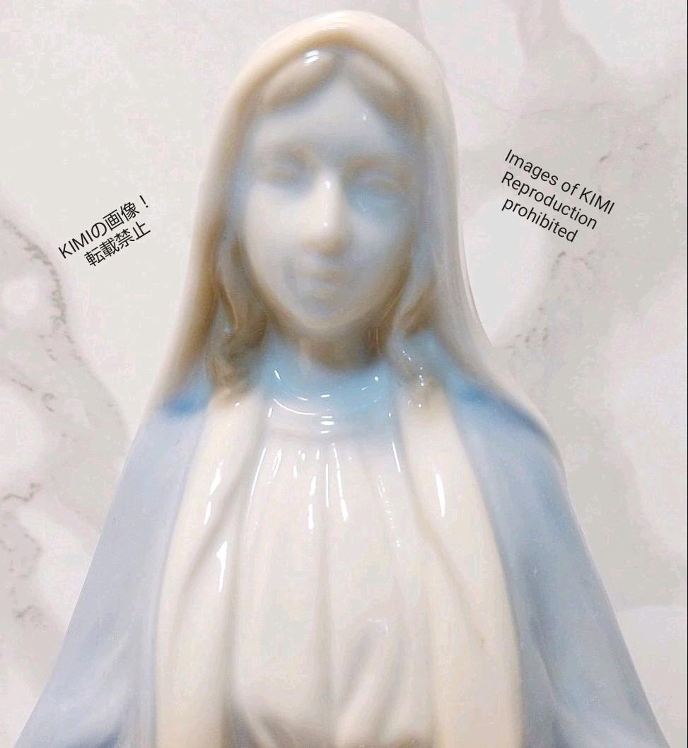 美しいマリア像　陶器製　高さ18.3cm　宗教美術　キリスト教美術