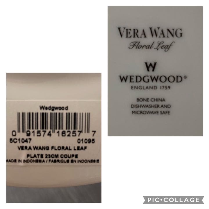 . VERA WANG. プレート23 フローラルリーフ2枚