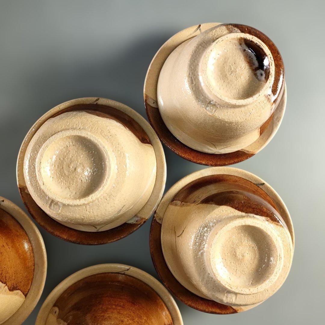 A1365-5/妙寛/掛け分け茶閉式茶碗6客/共箱/蓋茶碗/向付/蓋物/懐石道具