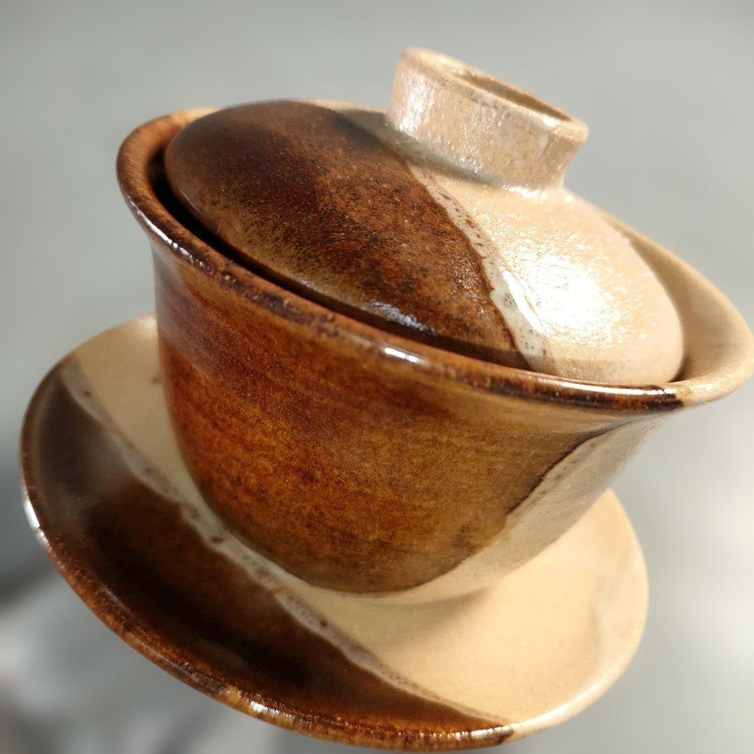 A1365-5/妙寛/掛け分け茶閉式茶碗6客/共箱/蓋茶碗/向付/蓋物/懐石道具