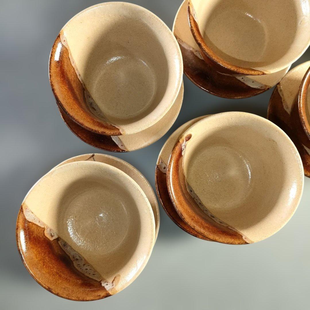 A1365-5/妙寛/掛け分け茶閉式茶碗6客/共箱/蓋茶碗/向付/蓋物/懐石道具